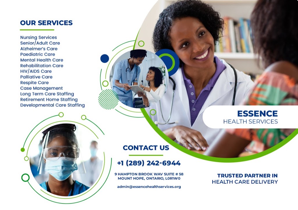 Essence Health Services Inc | 9 Hampton Brook Way, Hamilton, ON L0R 1W0, Canada | Phone: (289) 242-6944