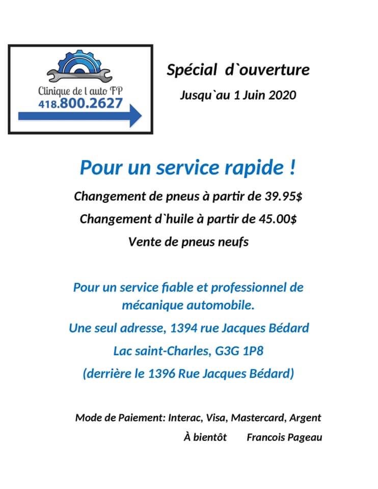 clinique de l auto fp inc | 1394 Rue Jacques-Bédard, Québec, QC G3G 1P8, Canada | Phone: (418) 800-2627