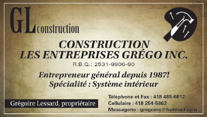 Enterprises Grego Inc | 117 9e Rang, Saint-Honoré-de-Shenley, QC G0M 1V0, Canada | Phone: (418) 485-6612