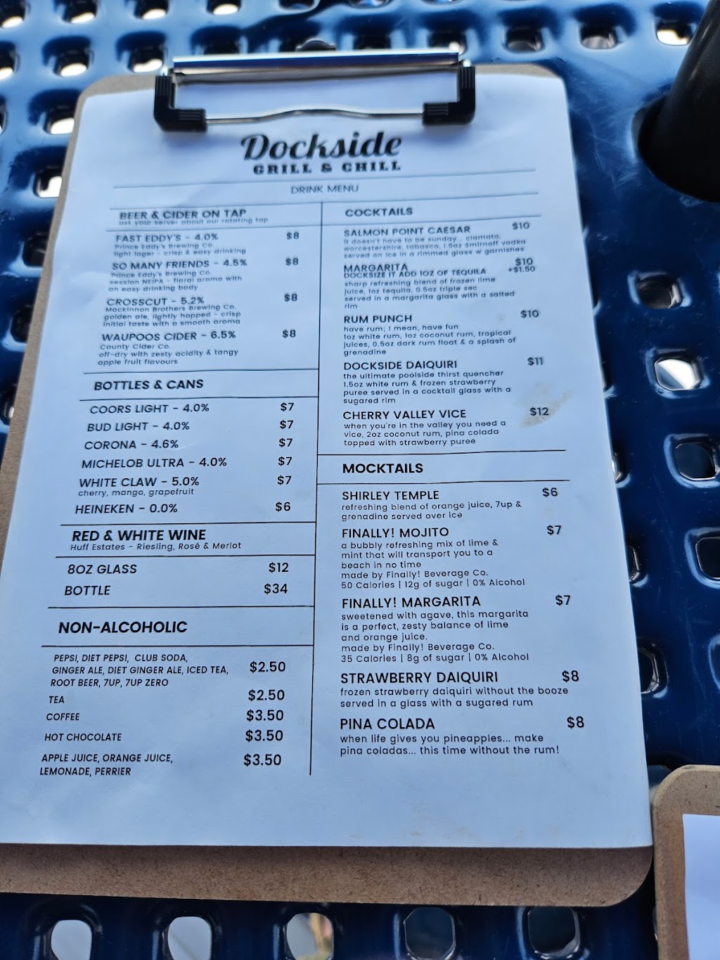 Dockside Grill & Chill | 237 Salmon Point Rd, Cherry Valley, ON K0K 1P0, Canada | Phone: (613) 476-6310