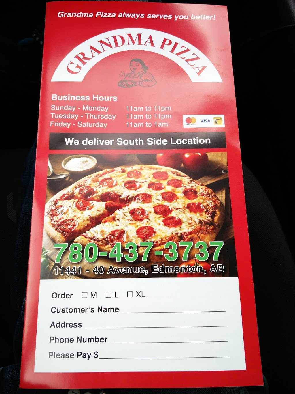 Grandma Pizza & Donair | 11441 40 Ave NW, Edmonton, AB T6J 0R4, Canada | Phone: (780) 437-3737