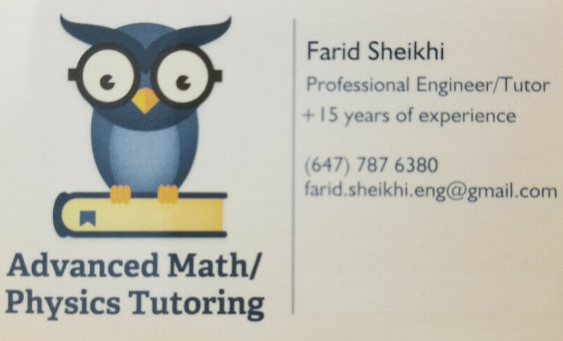 Farid Advanced Tutoring | Santa Maria Trail, Maple, ON L6A 3G9, Canada | Phone: (647) 787-6380