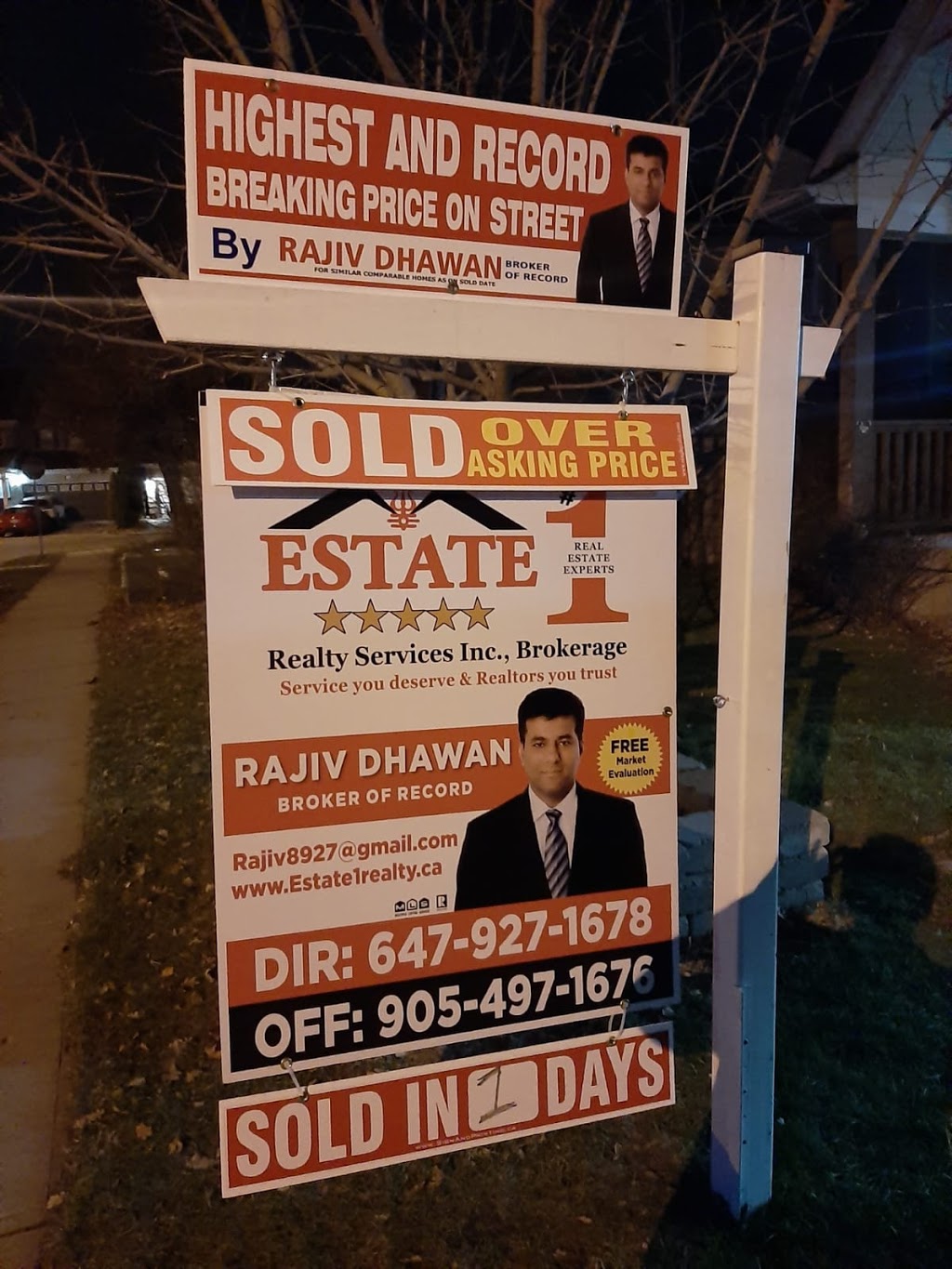 RAJIV DHAWAN, Estate #1 Realty services inc., Brokerage | Adamsville Rd, Brampton, ON L6X 0Z8, Canada | Phone: (647) 927-1678