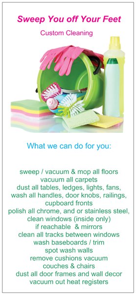 Sweep You off Your Feet Custom Cleaning | box 1207, Carstairs, AB T0M 0N0, Canada | Phone: (403) 540-8383