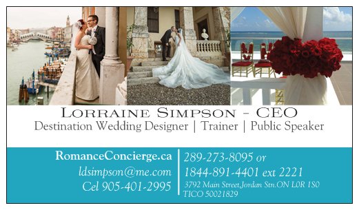 Romance Concierge | 3792 Main St, Jordan Station, ON L0R 1S0, Canada | Phone: (289) 273-8095