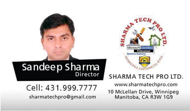 Sharma Tech Pro Ltd | 10 McLellan Dr, Winnipeg, MB R3W 1G9, Canada | Phone: (431) 999-7777