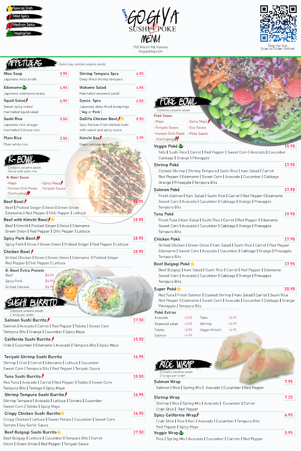 GoGiYa Sushi n Poké | 700 March Rd unit e, Kanata, ON K2K 2V9, Canada | Phone: (613) 595-0313