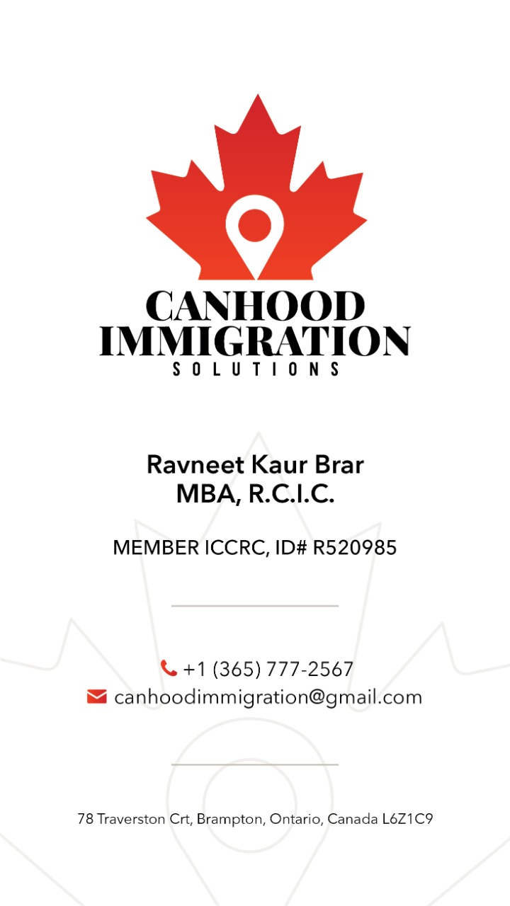 Canhood Immigration Solutions Inc. | 78 Traverston Ct, Brampton, ON L6Z 1C9, Canada | Phone: (365) 777-2567