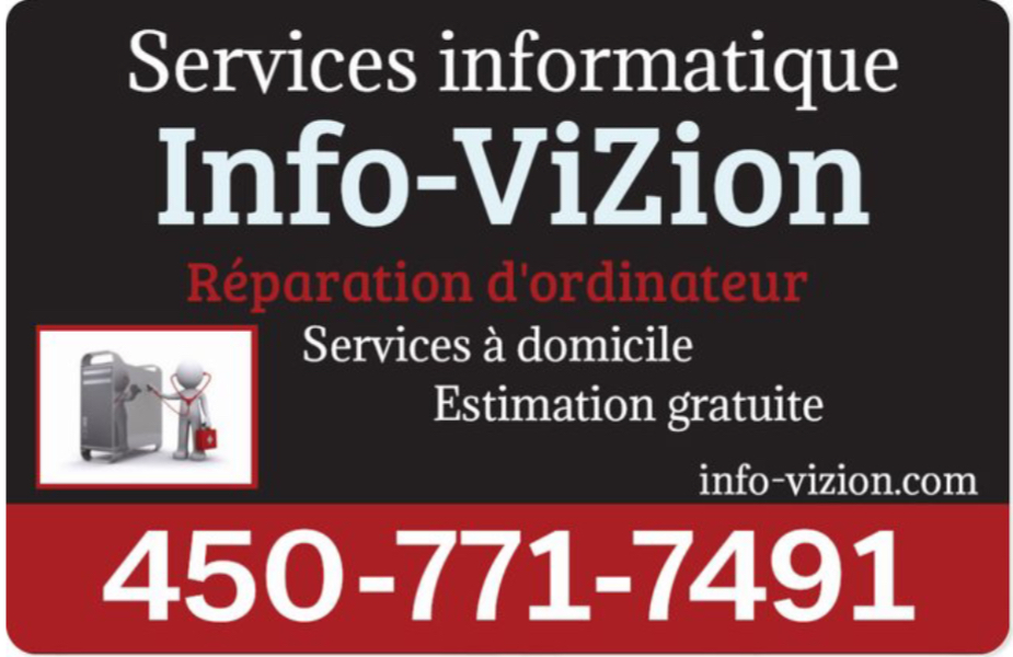 Service Informatique Info-Vizion | Rue Dufault, Saint-Hyacinthe, QC J2S 8R9, Canada | Phone: (450) 771-7491