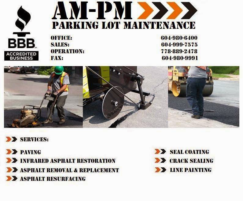 AM-PM PARKING LOT MAINTENANCE | 1781 Garden Ave, North Vancouver, BC V7P 3A6, Canada | Phone: (604) 999-7575