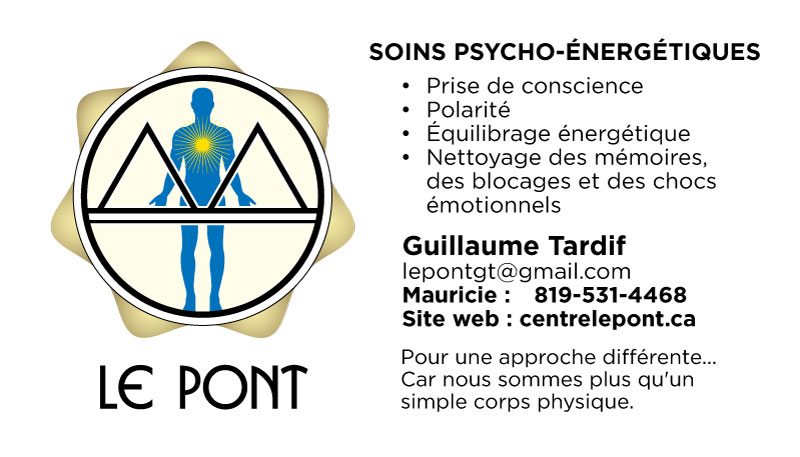 Le Pont soin énergétique et Psycho-Énergétique | 363 2e rue de la Pointe, Shawinigan, QC G9N 1J4, Canada | Phone: (819) 531-4468