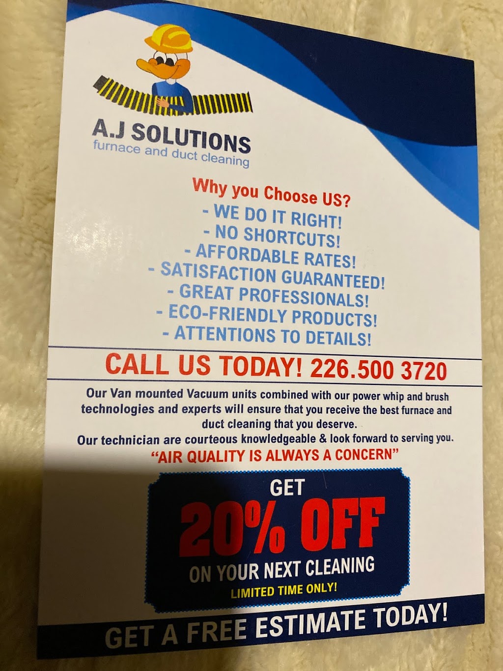 AJ Solutions | 310 Clyde Rd, Cambridge, ON N1R 1L6, Canada | Phone: (226) 500-3720