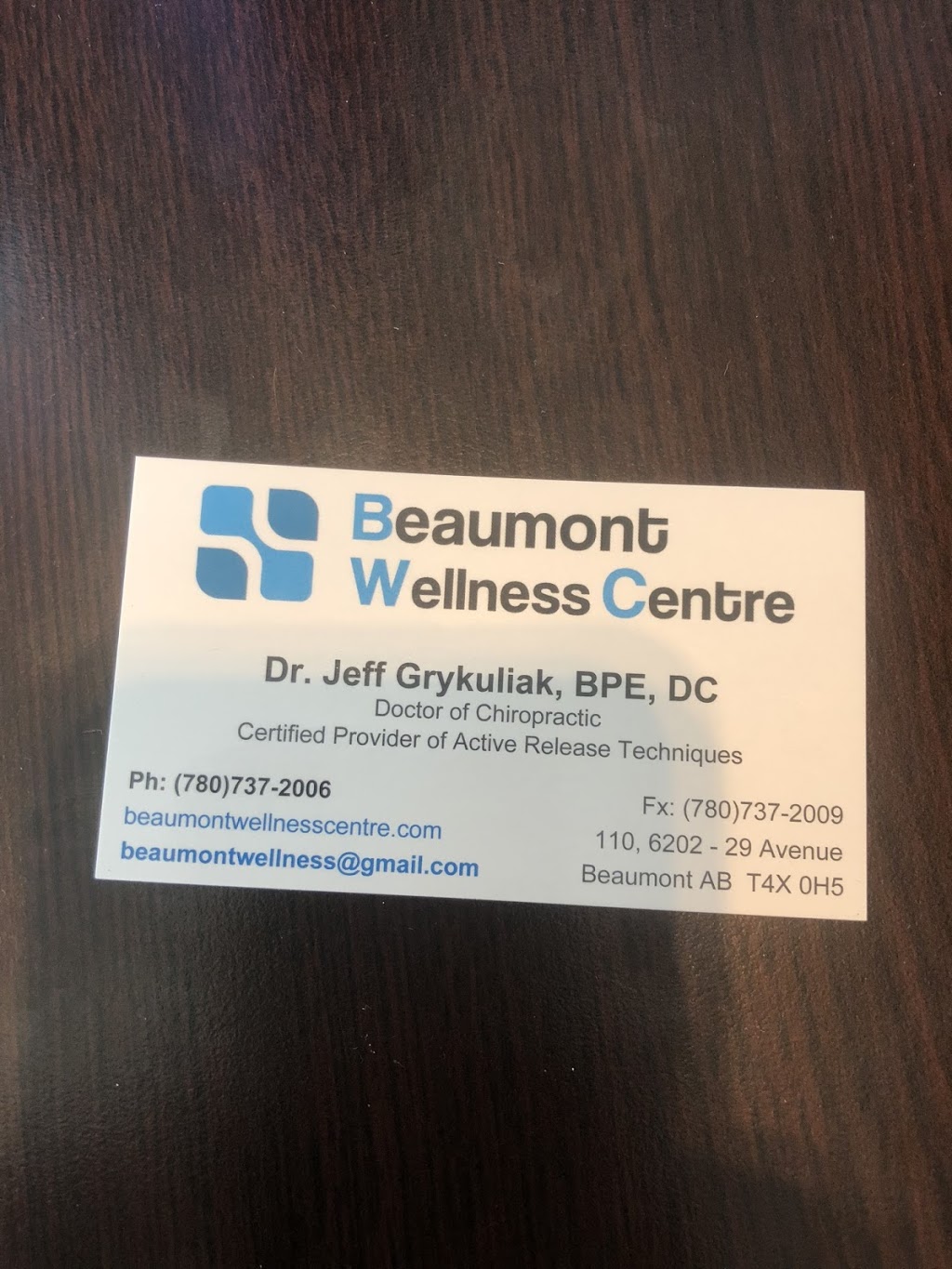 Dr. Jeff Grykuliak, BPE, DC | 110, 6202 29 Ave, Beaumont, AB T4X 0H5, Canada | Phone: (780) 737-2006