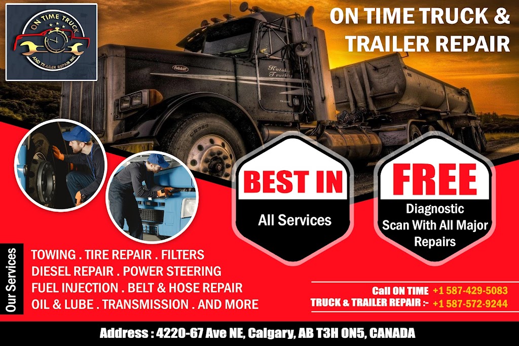 On Time Truck & Trailer Repairs | 67 Ave NE, Calgary, AB T3J 5B4, Canada | Phone: (587) 429-5083