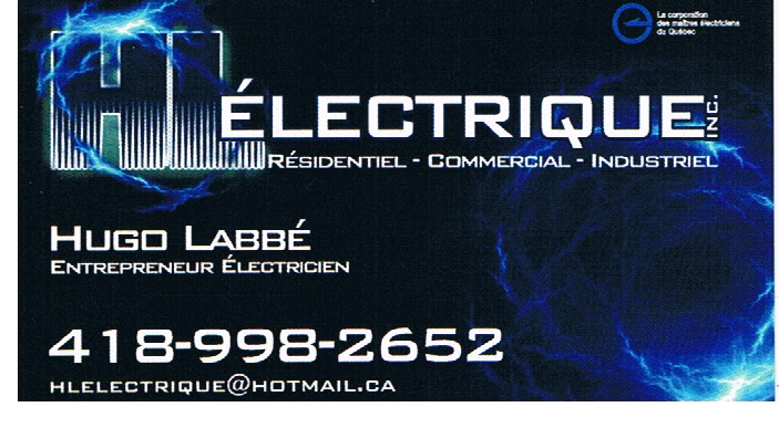 HL Électrique inc. | 3288 Chem. Sainte-Anne, Saint-Étienne-de-Lauzon, QC G6J 1E8, Canada | Phone: (418) 998-2652