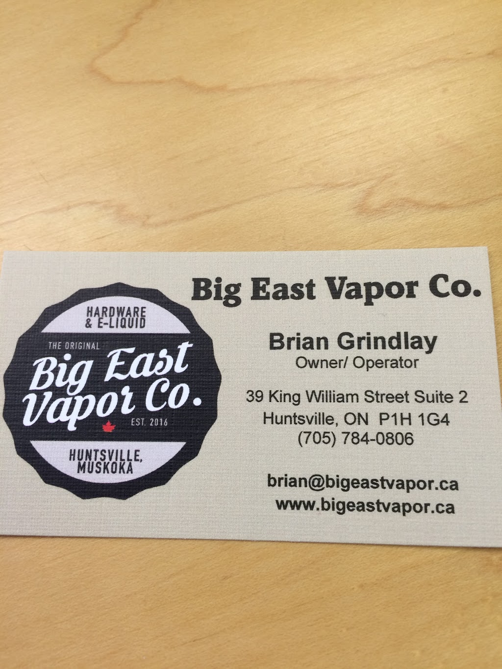 Big East Vapor Company | 39 King William St, Huntsville, ON P1H 1G4, Canada | Phone: (705) 784-0806