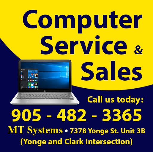 Computer Sales and Repair Centre: MT Systems | 7378 Yonge St #3b, Thornhill, ON L4J 8J1, Canada | Phone: (905) 482-3365