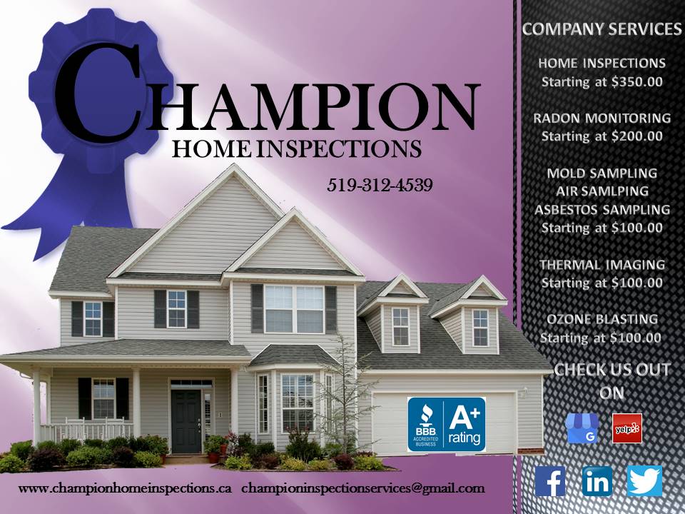 Champion Home Inspections | 1988 Marisa Ct, Brights Grove, ON N0N 1C0, Canada | Phone: (519) 312-4539