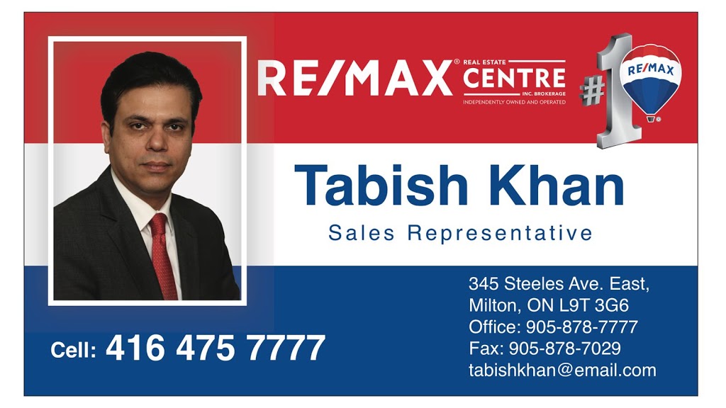 Tabish Khan Real Estate Agent at Remax Real Estate Centre | 345 Steeles Ave E, Milton, ON L9T 3G6, Canada | Phone: (416) 475-7777