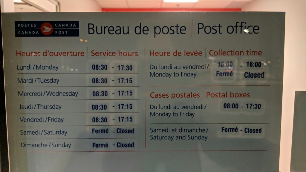 Canada Post | 89 Boulevard de Bromont local 102, Bromont, QC J2L 1A0, Canada | Phone: (450) 534-2534