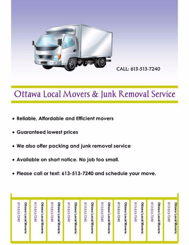 OTTAWA LOCAL MOVERS AND JUNK REMOVAL SERVICE | 2 Scarlet Ct, Ottawa, ON K1T 3R5, Canada | Phone: (613) 513-7240