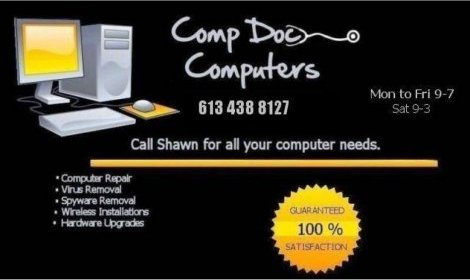 Comp Doc Computers | 50 Wallbridge Crescent unit 1, Belleville, ON K8P 1Z4, Canada | Phone: (613) 438-8127