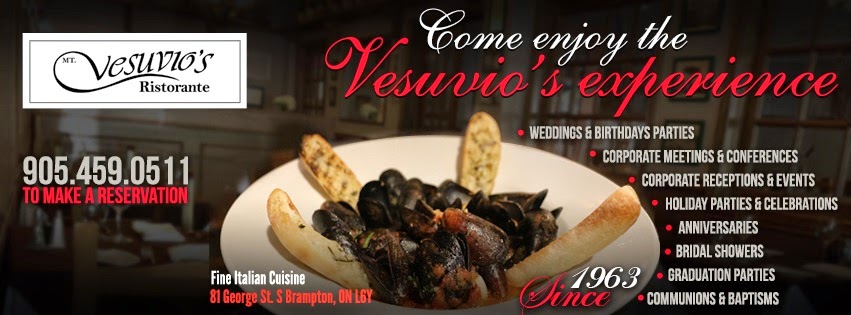 Vesuvio Ristorante | 91 George St S, Brampton, ON L6Y 1P4, Canada | Phone: (905) 459-0511