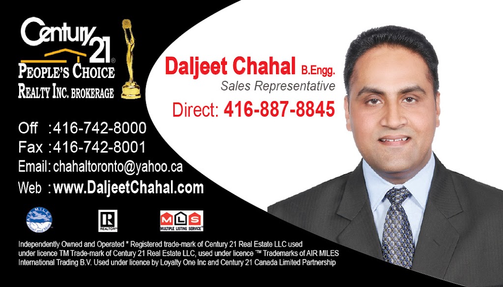 DALJEET CHAHAL REAL ESTATE | 18 Corporation Dr Unit 4, Brampton, ON L6S 6B5, Canada | Phone: (416) 887-8845