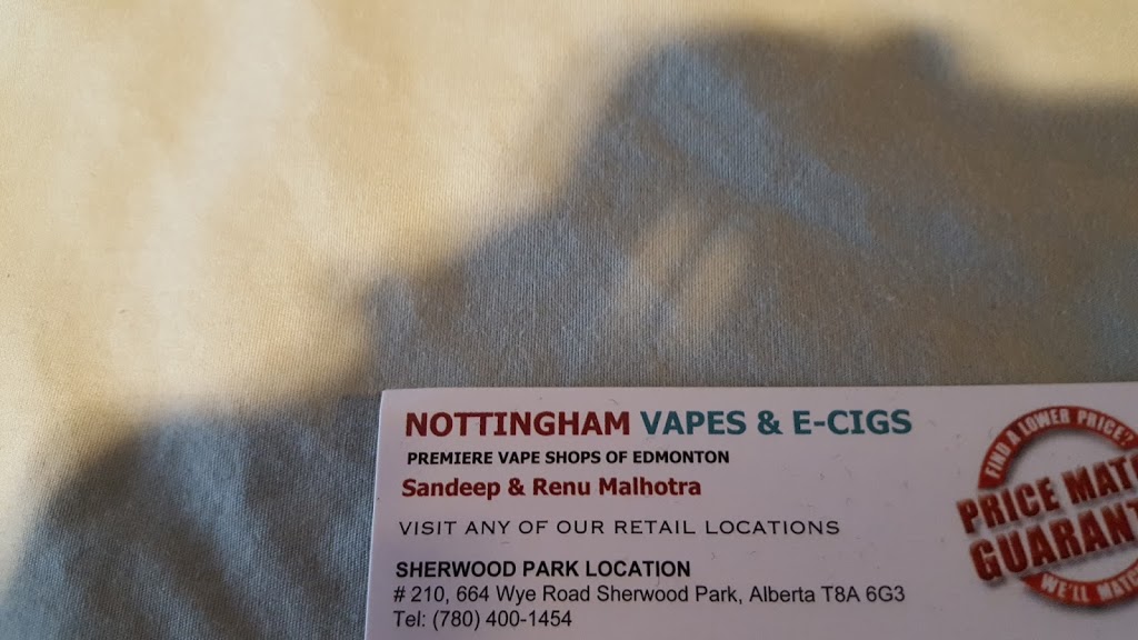 Nottingham Vapes & E-Cigs | 664 Wye Rd #210a, Sherwood Park, AB T8A 6G3, Canada | Phone: (780) 400-1454