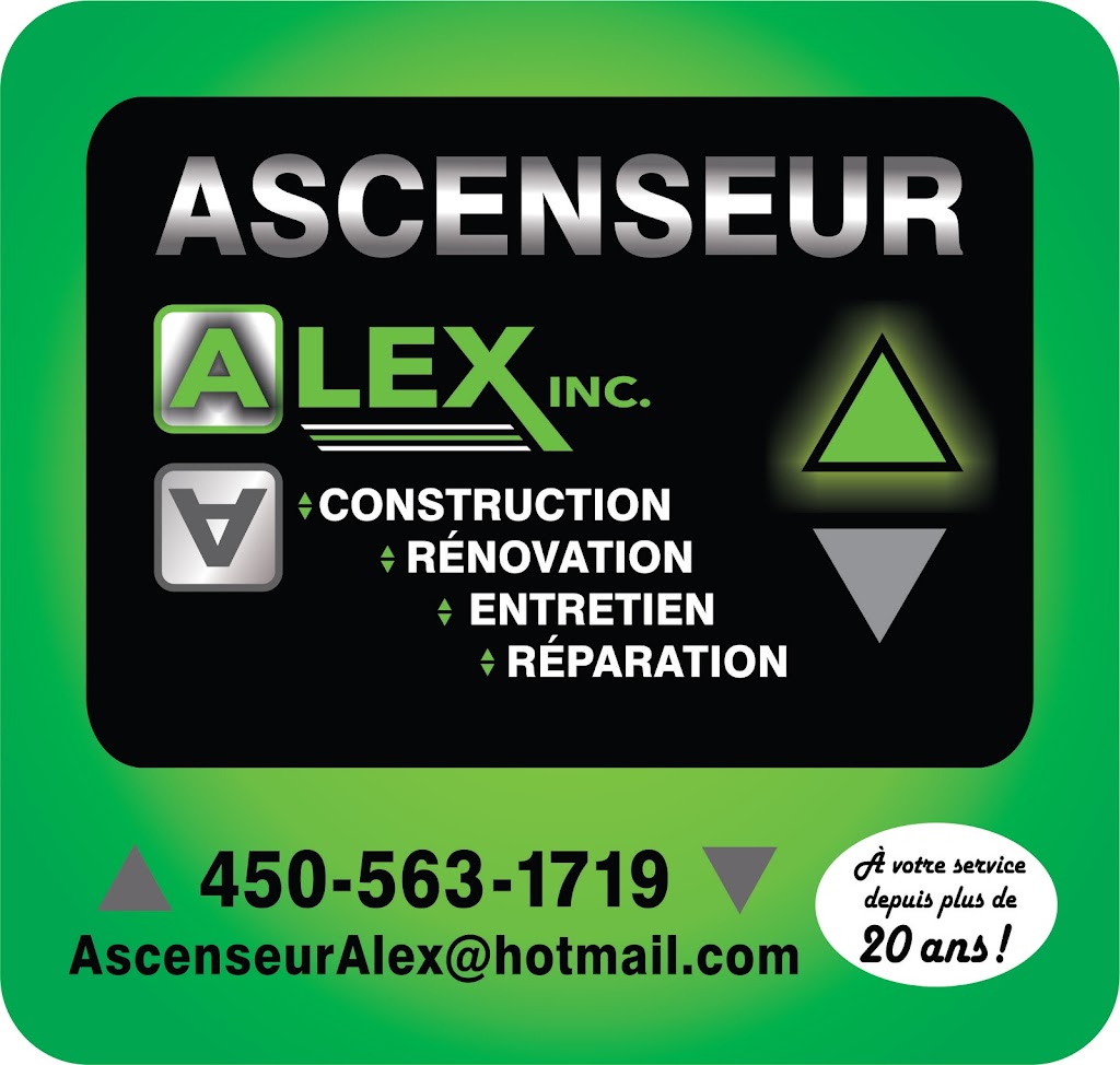 Ascenseur Alex Inc | 65 Rue Cabanac, Saint-Hippolyte, QC J8A 3C1, Canada | Phone: (450) 563-1719