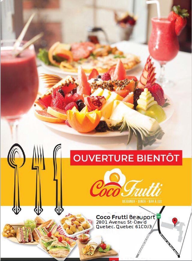 Coco Frutti Beauport | 2801 Avenue St David, Québec, QC G1C 0J3, Canada | Phone: (581) 491-4402