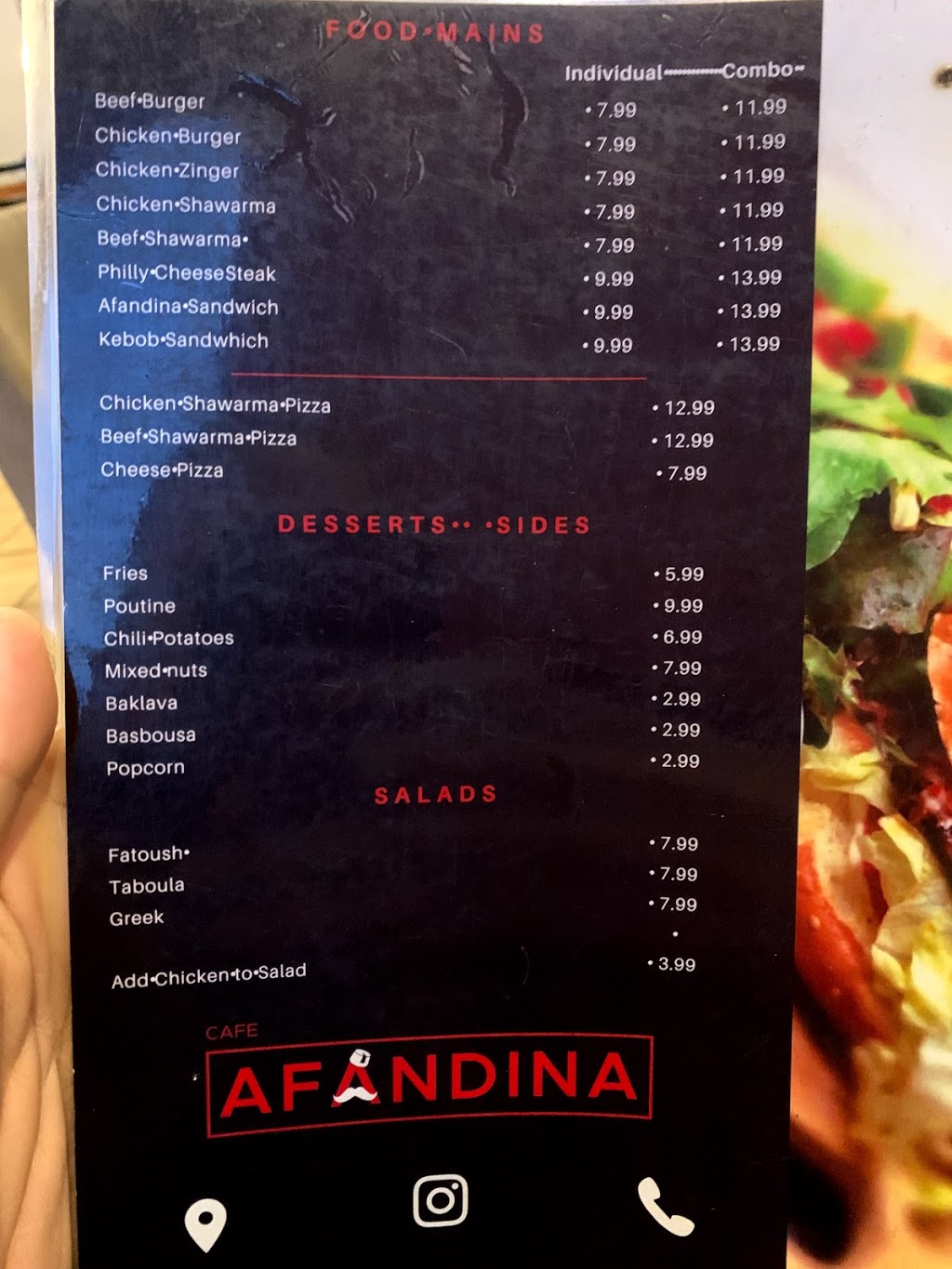 Afandina Cafe | 6900 Millcreek Dr #1, Mississauga, ON L5N 6C1, Canada | Phone: (905) 285-0999