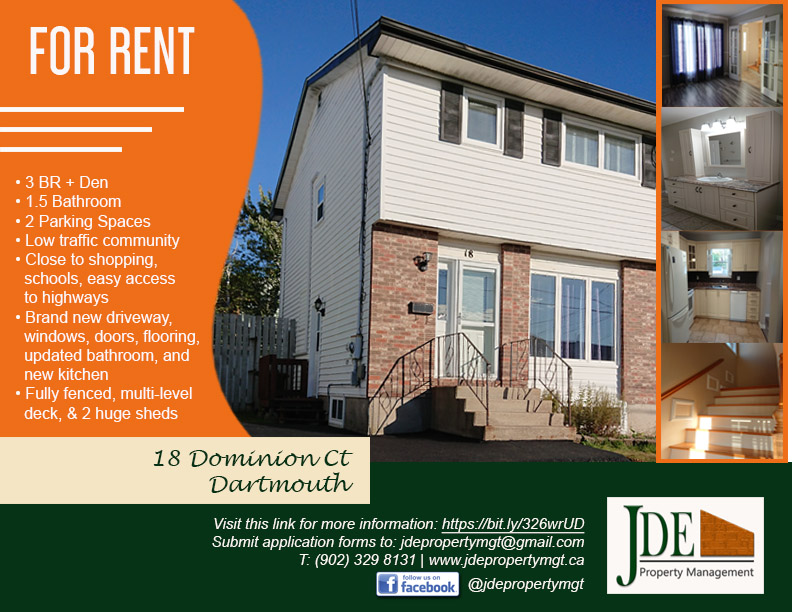 JDE Property Management, Inc. | 36 Brookshire Ct Suite 21, Bedford, NS B4A 4E2, Canada | Phone: (902) 329-8131