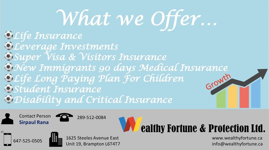 Wealthy Fortune & Protection Ltd. | 1625 Steeles Ave E #19, Brampton, ON L6T 4T7, Canada | Phone: (647) 525-0505