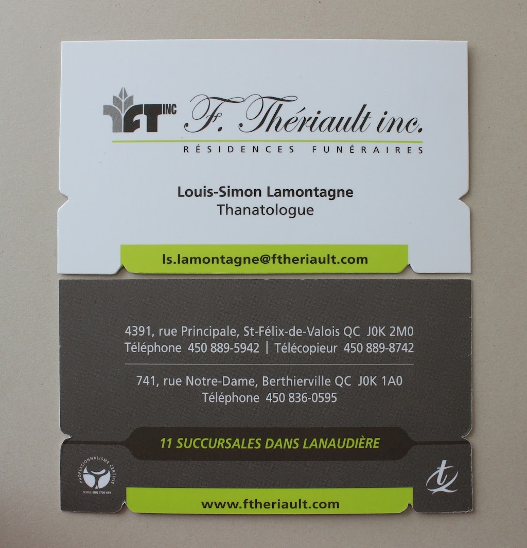 F. Thériault inc. Family Funeral Homes | 741 Rue Notre Dame, Berthierville, QC J0K 1A0, Canada | Phone: (450) 836-0595