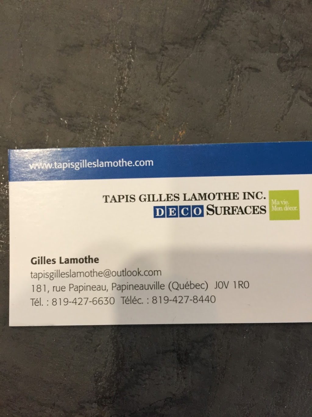 Tapis Gilles Lamothe | 181 Rue Papineau, Papineauville, QC J0V 1R0, Canada | Phone: (819) 427-6630