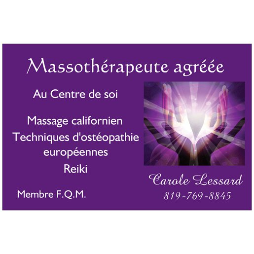 Carole Lessard Massothérapeute agréée | 58 Rue Carmen, Magog, QC J1X 3W5, Canada | Phone: (819) 769-8845