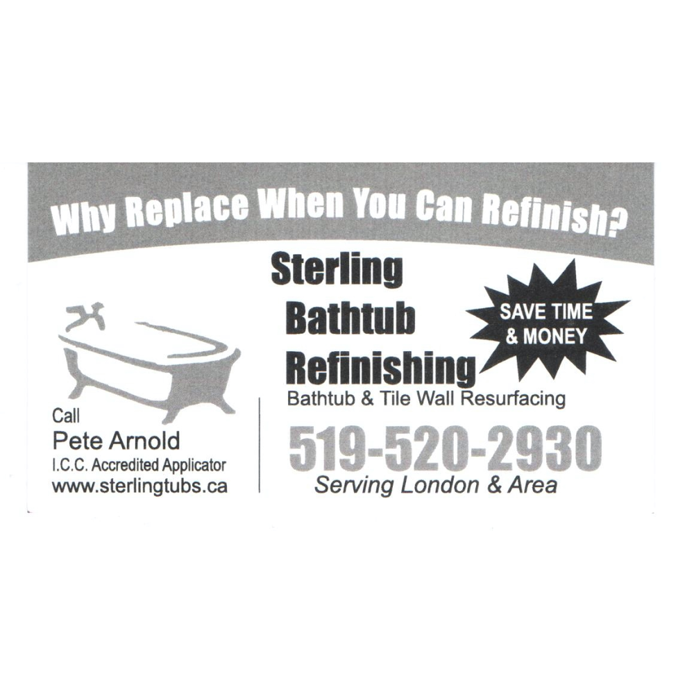 Sterling Bathtub Refinishing | 386 Manitoba St, London, ON N5W 4W5, Canada | Phone: (519) 520-2930