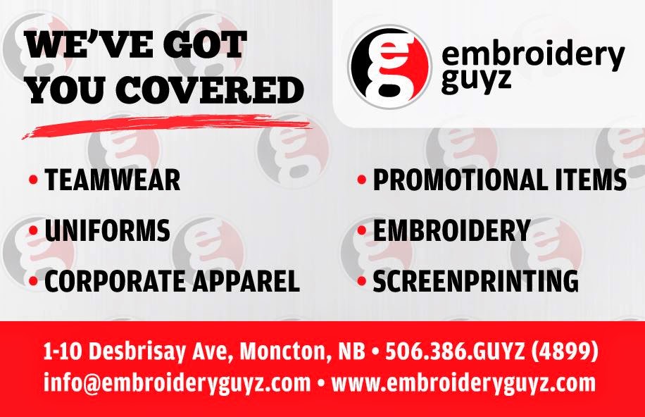 Embroidery Guyz | 10 Desbrisay Ave #1, Moncton, NB E1E 0G8, Canada | Phone: (506) 386-4899
