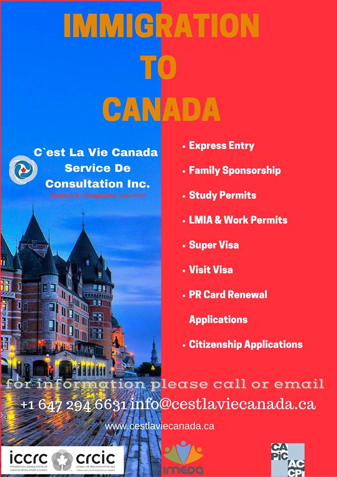 Cest La Vie Canada Service De Consultation Inc. | 1965 Britannia Rd W Unit 208, Mississauga, ON L5M 4Y4, Canada | Phone: (647) 794-7370