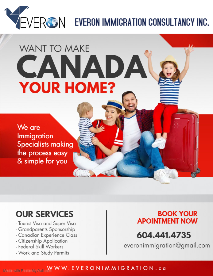 Everon Immigration Consultancy Inc. | 12318 Barlow Trail NE #115, Calgary, AB T3J 3T9, Canada | Phone: (403) 836-7498