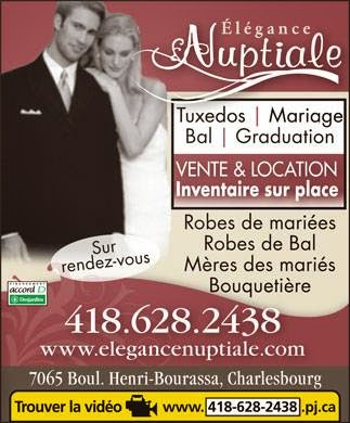 Élégance Nuptiale | 7065 Boulevard Henri-Bourassa, Québec, QC G1H 3E2, Canada | Phone: (418) 628-2438