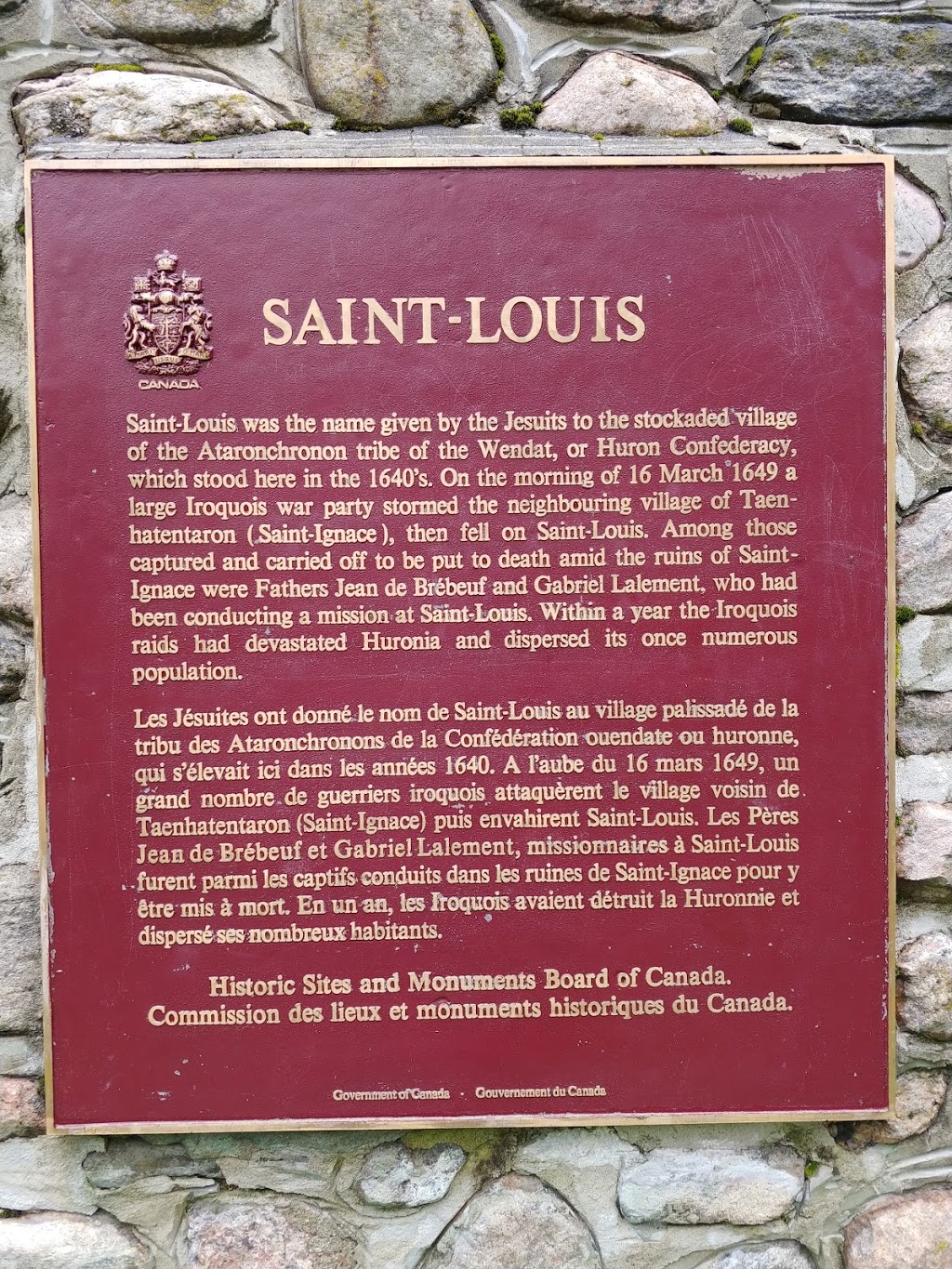 Saint-Louis Mission National Historic Site | Granny White Sideroad, Tay, ON L0K 2A0, Canada | Phone: (888) 773-8888