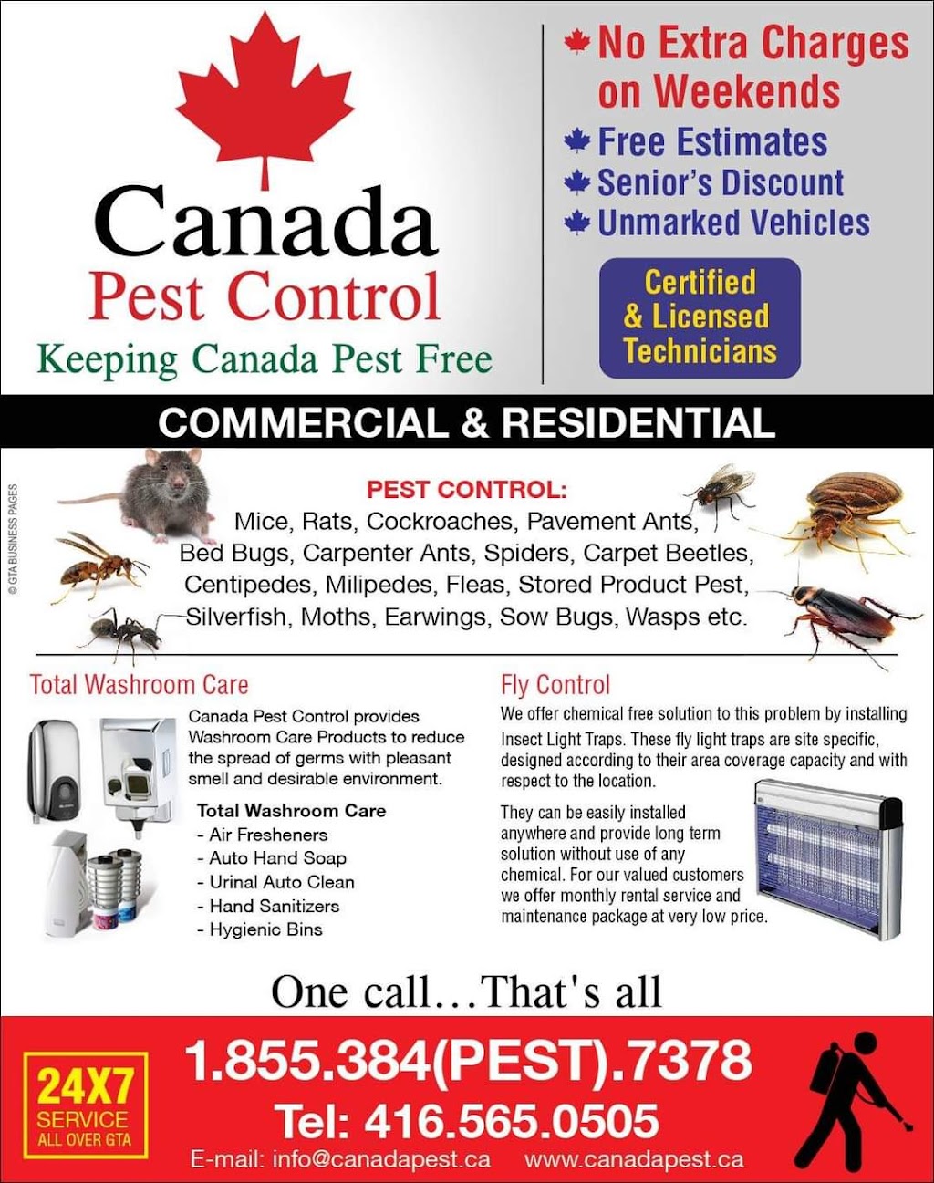 Canada Pest Control | Tinsmith St, Brampton, ON L7A 1N3, Canada | Phone: (416) 565-0505