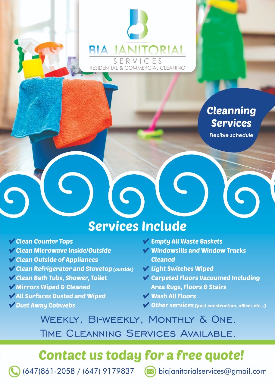 Bia janitorial services | 4 Holland Park Ave, York, ON M6C 1M1, Canada | Phone: (647) 861-2058