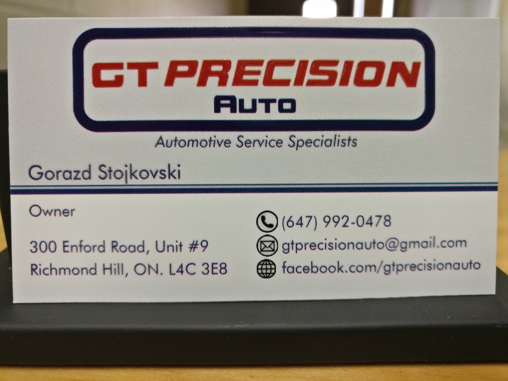 GT Precision Auto | 300 Enford Rd Unit #9, Richmond Hill, ON L4C 3E8, Canada | Phone: (647) 992-0478