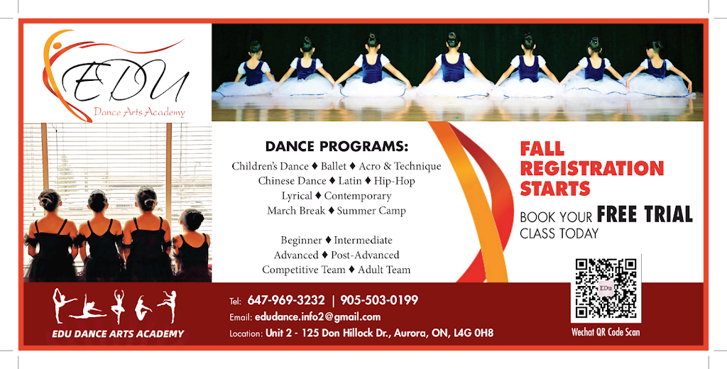 EDU DANCE ARTS ACADEMY | 125 Don Hillock Dr Unit 2, Aurora, ON L4G 0H8, Canada | Phone: (905) 503-0199