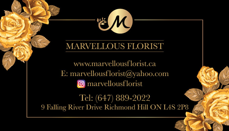 Marvellous Florist | 9 Falling River Dr, Richmond Hill, ON L4S 2P8, Canada | Phone: (647) 889-2022