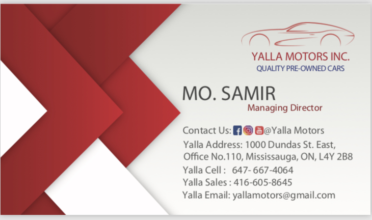 Yalla Motors | 1000 Dundas St E, Mississauga, ON L4Y 2B8, Canada | Phone: (416) 605-8645