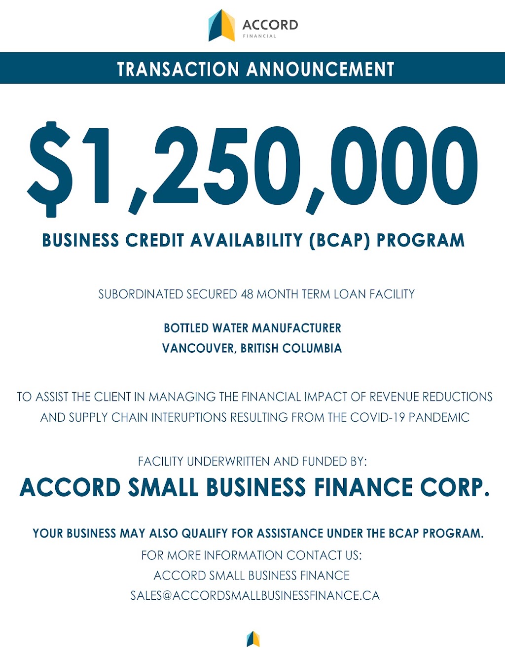 Accord Small Business Finance | 889 Harbourside Dr Suite 300, North Vancouver, BC V7P 3S1, Canada | Phone: (844) 982-3010